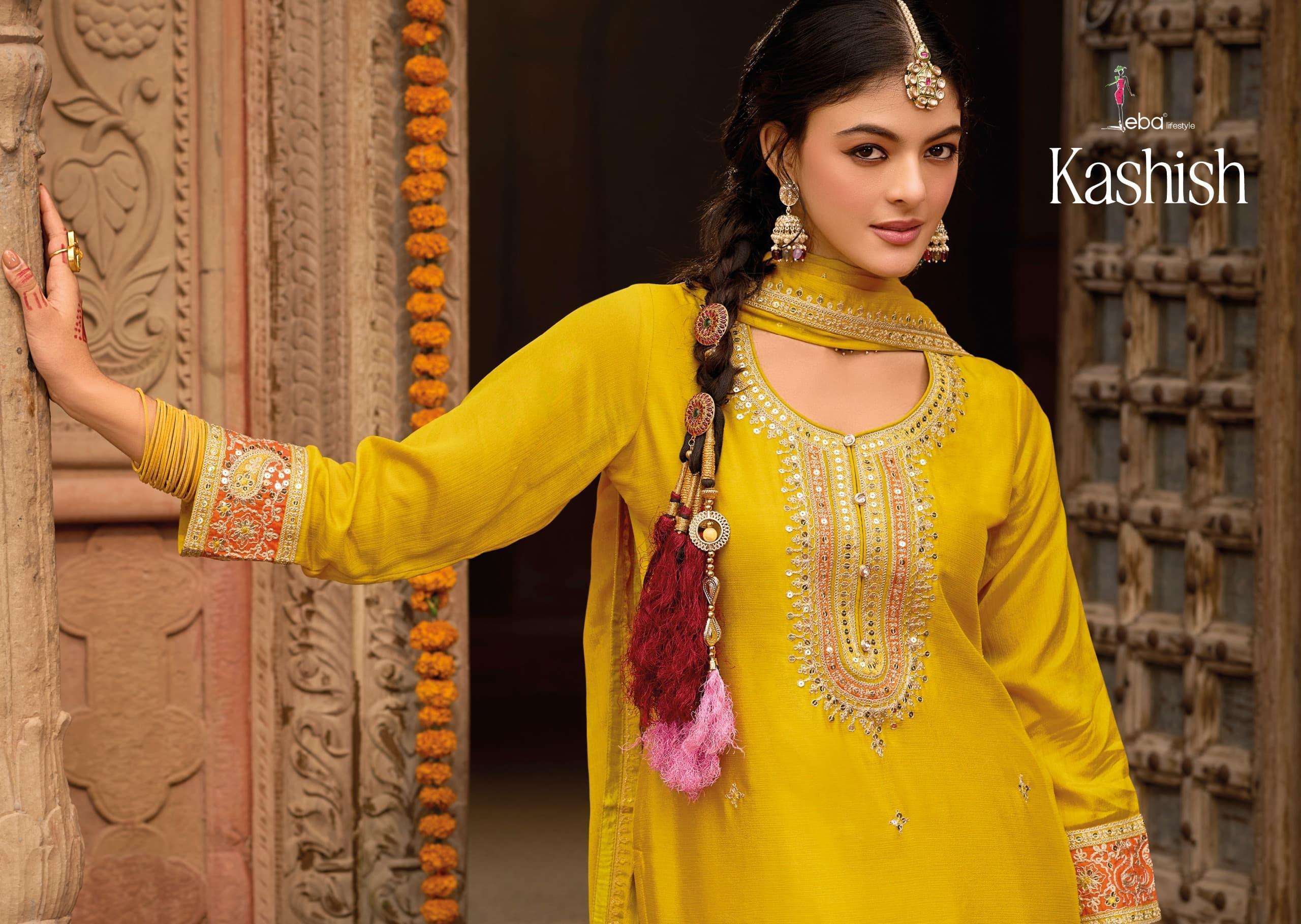 EBA LIFESTYLE KASHISH 1818 SERIES PURE CHINON EMBROIDERY DRESSES-00289