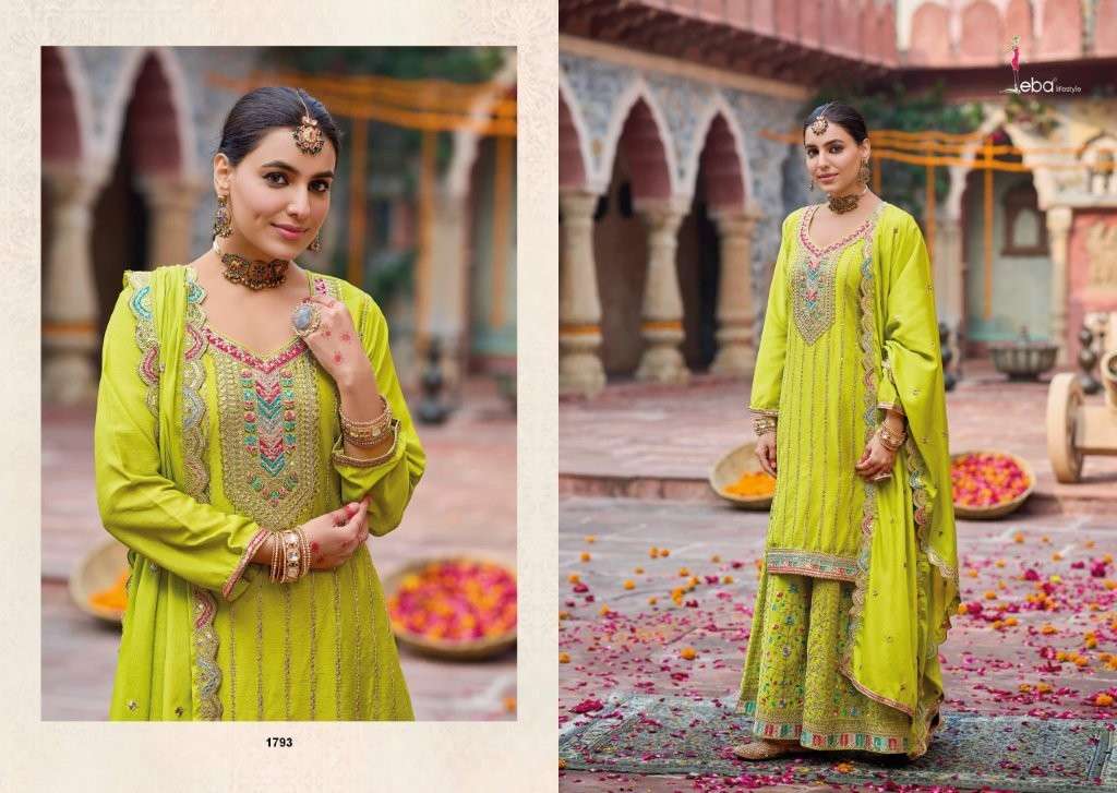 EBA LIFESTYLE SAHENAAZ PURE CHINON EMBROIDERY DRESS-00289