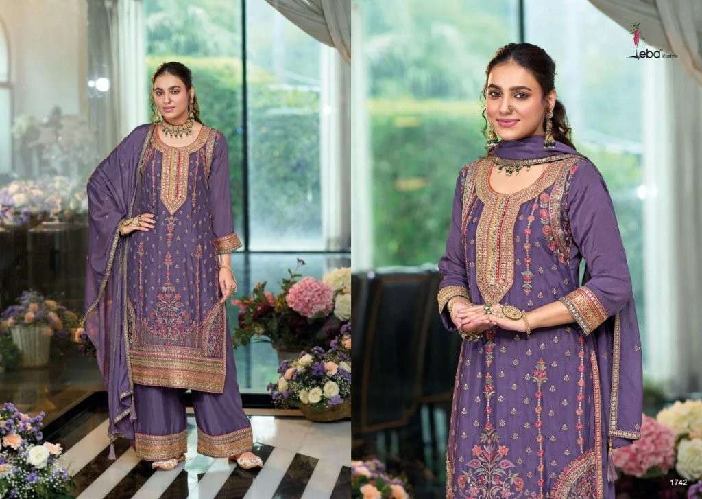 EBA LIFETYLE RUBY VOL-02 PURE CHINON EMBROIDERY SILK DRESSES-00289