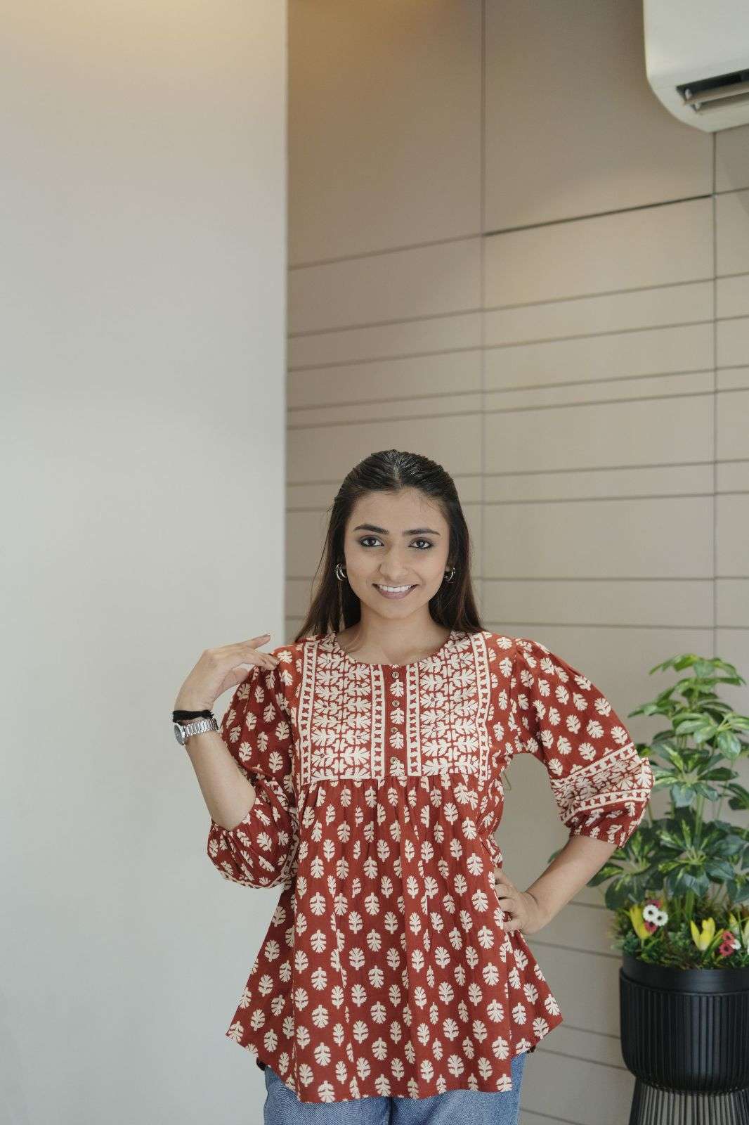 ENSTINKT PLUSH COTTON SERIES - 10 PURE COTTON PEINTED KURTIS-00288