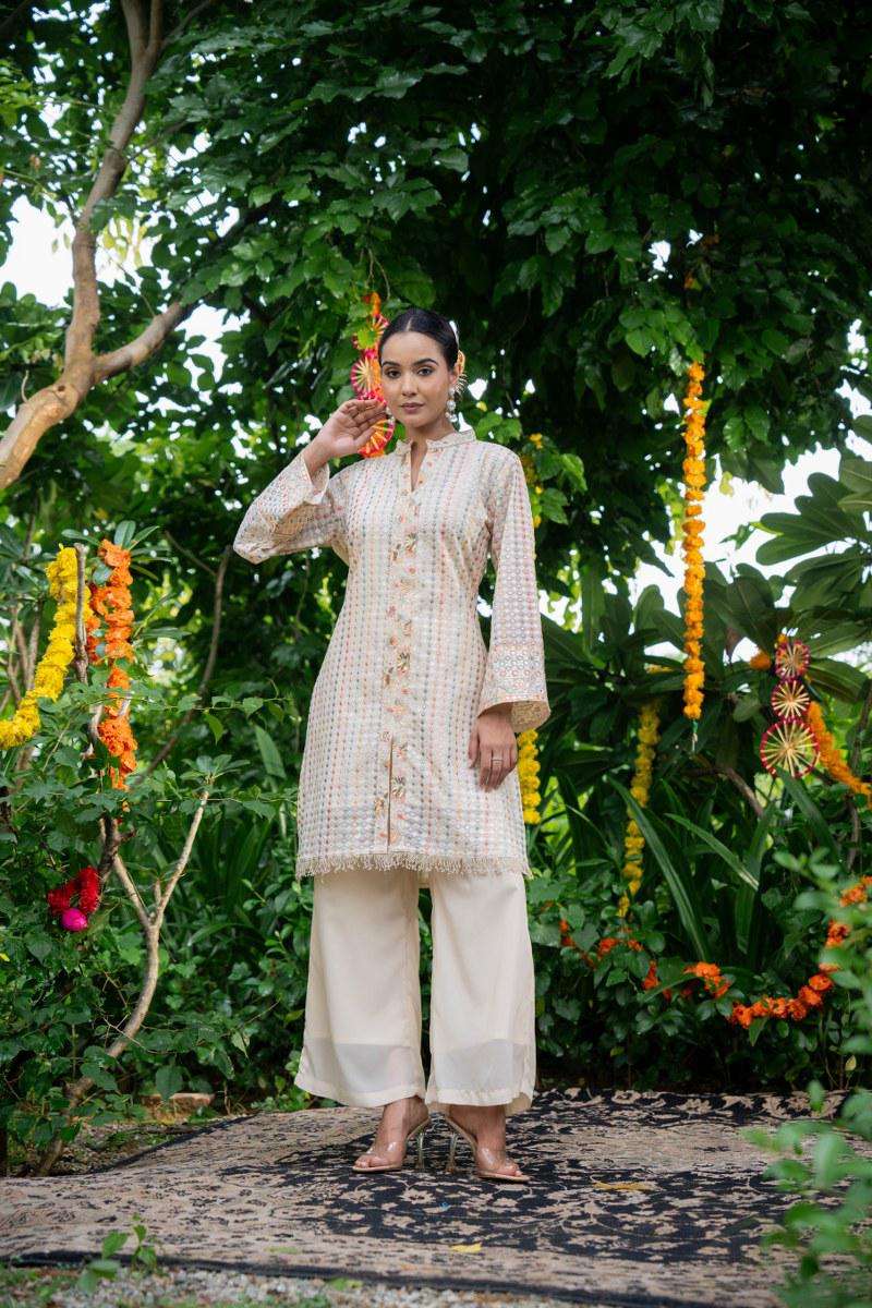 ENSTINKT PLUSH COTTON SERIES-30 PURE GEORGETTE SILK CO-ORD SET-00288