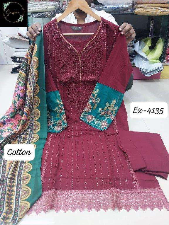EX-4135 BY ASLIWHOLESALE DESIGER PURE RAYON PAKISTANI DRESSES-00272