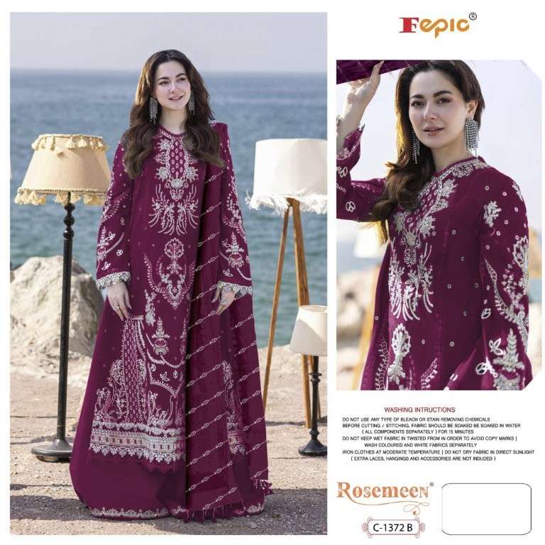 FEPIC ROSEMEEN C-1372 PURE HEAVY RAYON EMBROIDERY PAKISTANI DRESS-00201