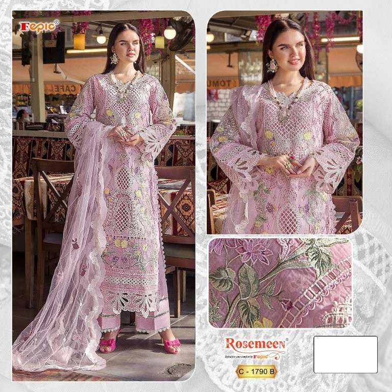 FEPIC ROSEMEEN C-1790 PURE HEAVY COTTON EMBROIDERY PAKISTANI DRESS-00201
