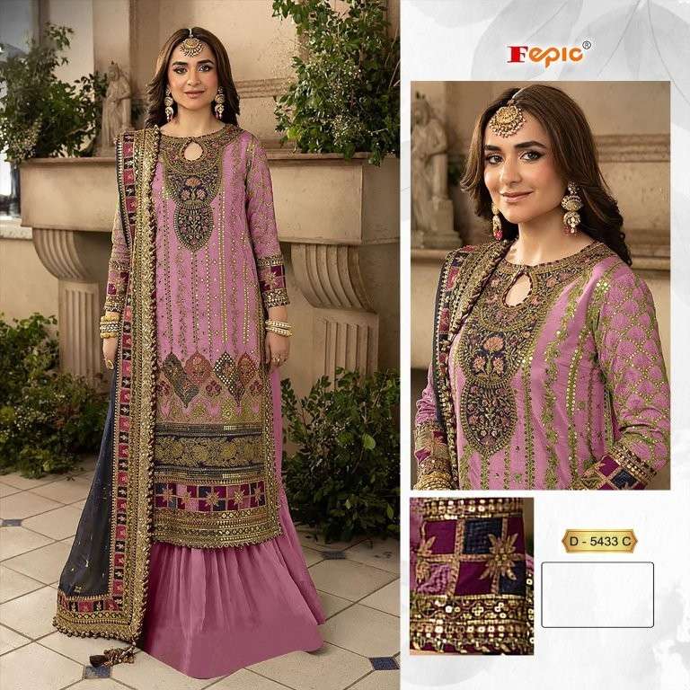 FEPIC ROSEMEEN C-5433 PURE HEAVY ORGANZA EMBROIDERY PAKISTANI DRESS-00201