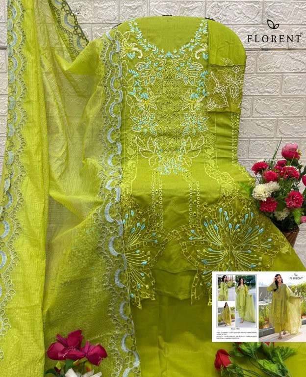 FLORENT 1041 TO 1044 SERIES PURE CAMBRIC COTTON EMBROIDERY PAKISTANI DRESSES-00062