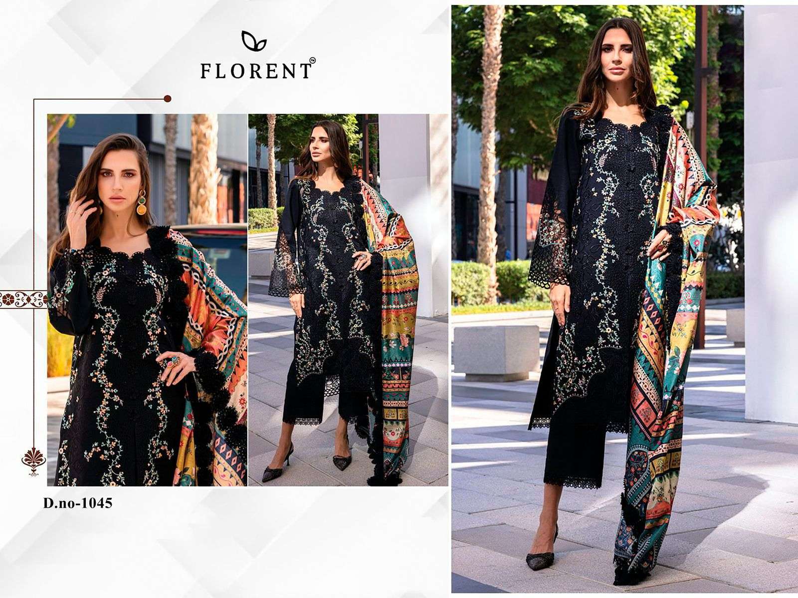 FLORENT 1045 HIT DESIGN HEAVY EMBROIDERY COTTON PAKISTANI DRESS-00062