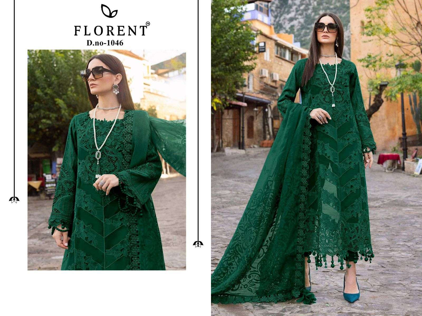 FLORENT 1046 HIT DESIGN HEAVY EMBROIDERY COTTON PAKISTANI DRESS-00062