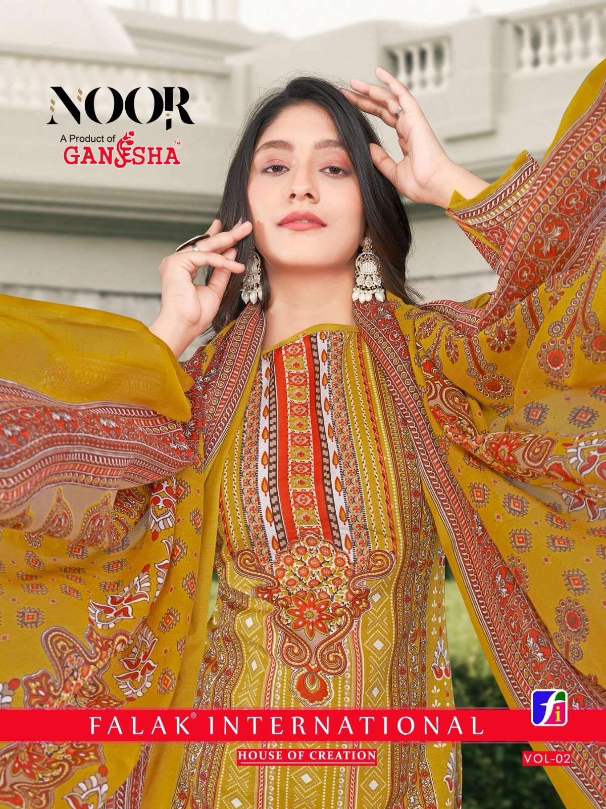 GANESHA NOOR VOL-2 2008 TO 2014 SERIES PURE COTTON PRINTED PAKISTANI DRESSES-00062