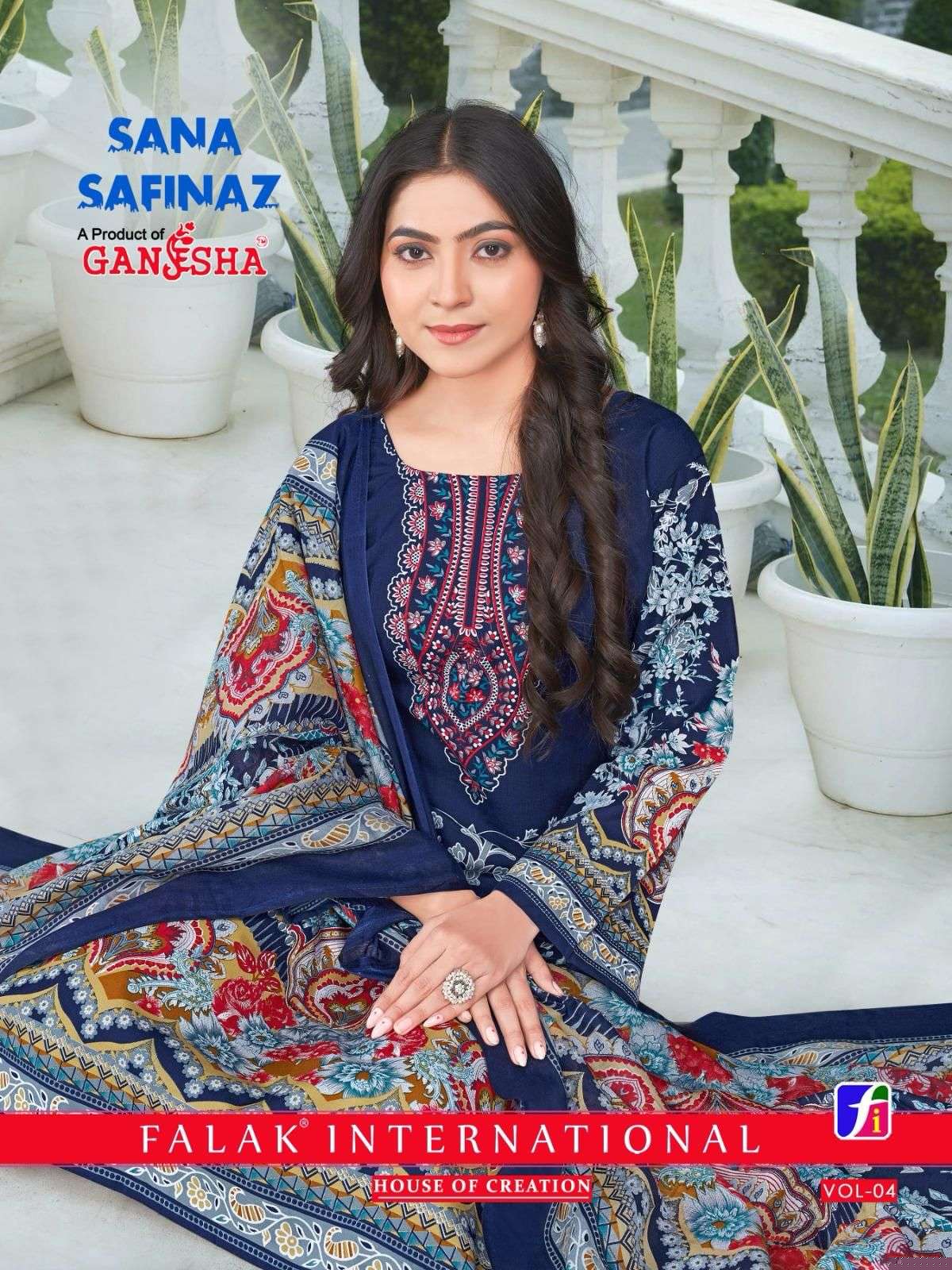 GANESHA SANA SAFINAZ VOL-4 4005 TO 4012 SERIES PURE COTTON PRINTED PAKISTANI DRESSES-00062