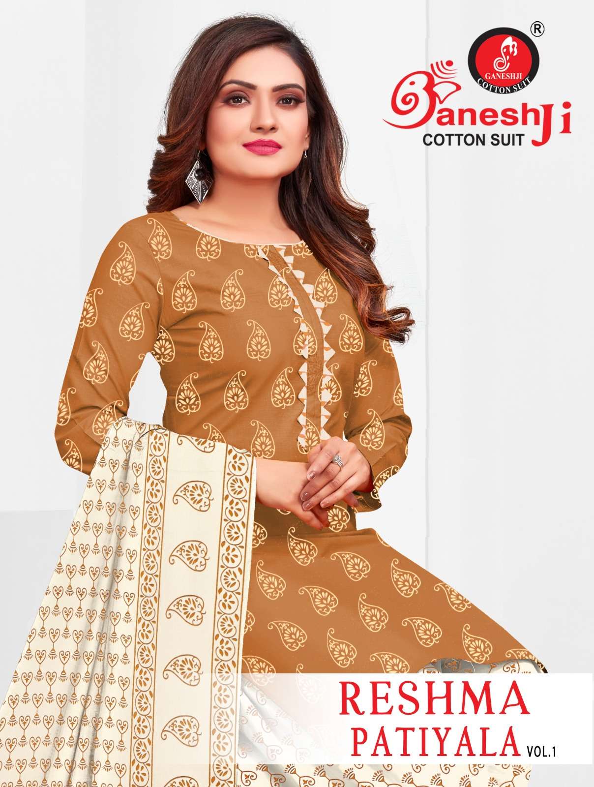 GANESHJI RESHMA PATIYALA VOL-1 1001 TO 1008 SERIES PURE COTTON PRINTED DRESSES-00015