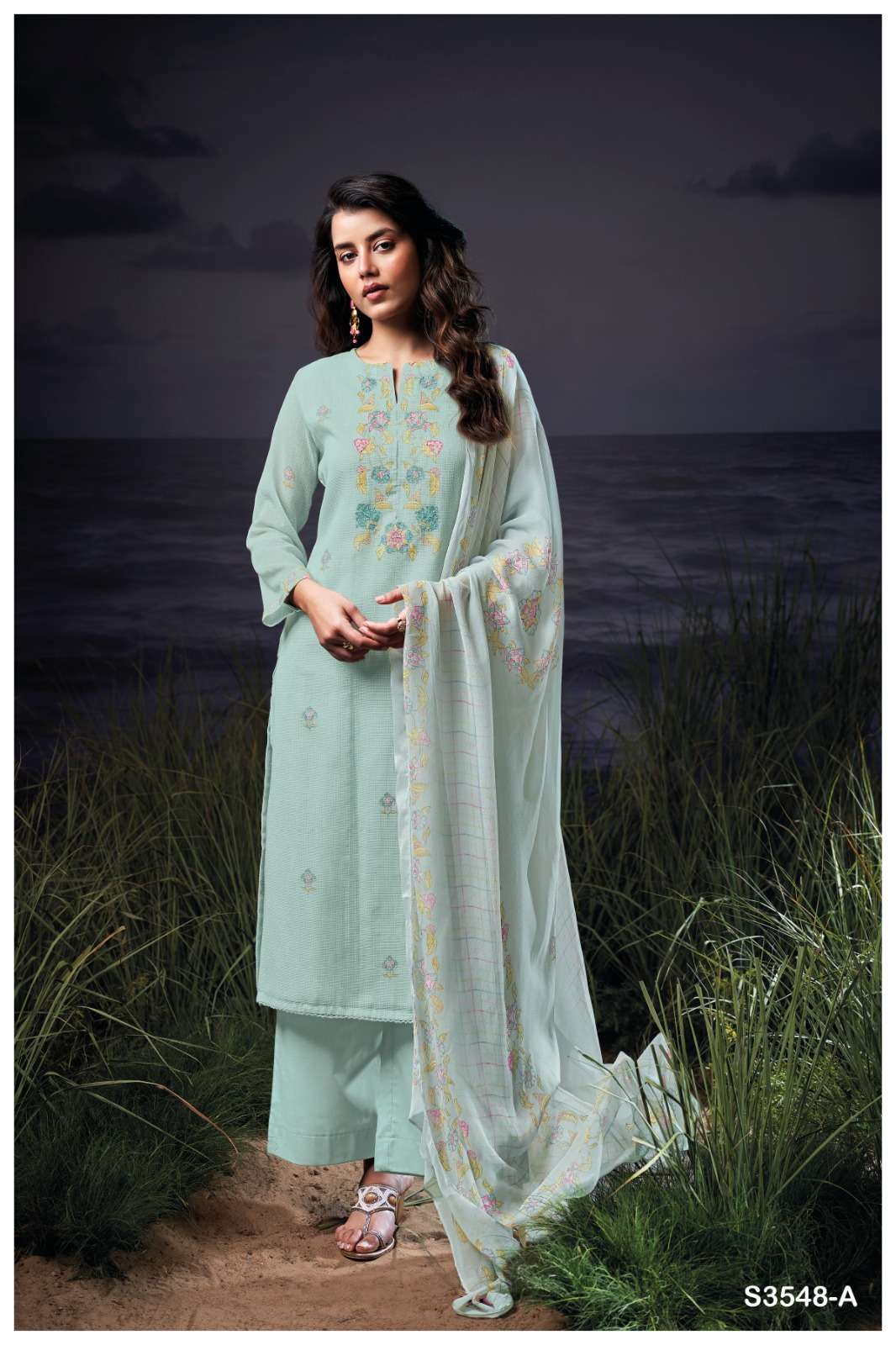 GANGA FASHION BREEA S3548-A TO S3548-D SERIES PURE COTTON PRINTED DRESSES-00252