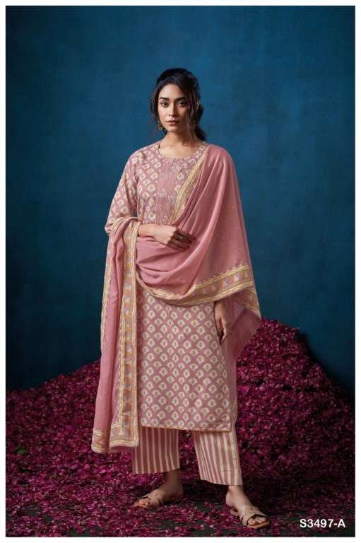 GANGA FASHION DEVIN S3497-A TO S3497-D SERIES PURE COTTON PRINTED DRESSES-00252