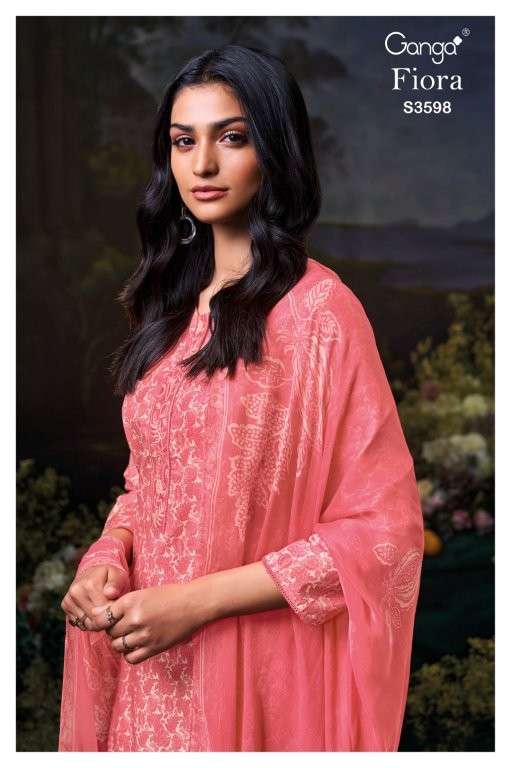 GANGA FASHION FIORA S3598-A TO S3598-D SERIES PURE COTTON PRINTED DRESSES-00252