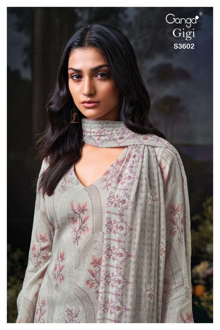 GANGA FASHION GIGI S3602-A TO S3602-D SERIES PURE COTTON PRINTED DRESSES-00252