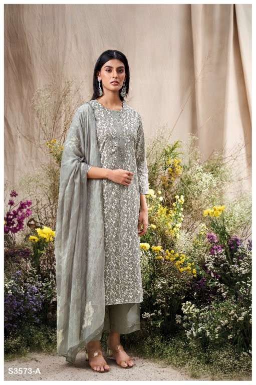 GANGA FASHION JONITHA S3573-A TO S357-D SERIES PURE COTTON PRINTED DRESSES-00252