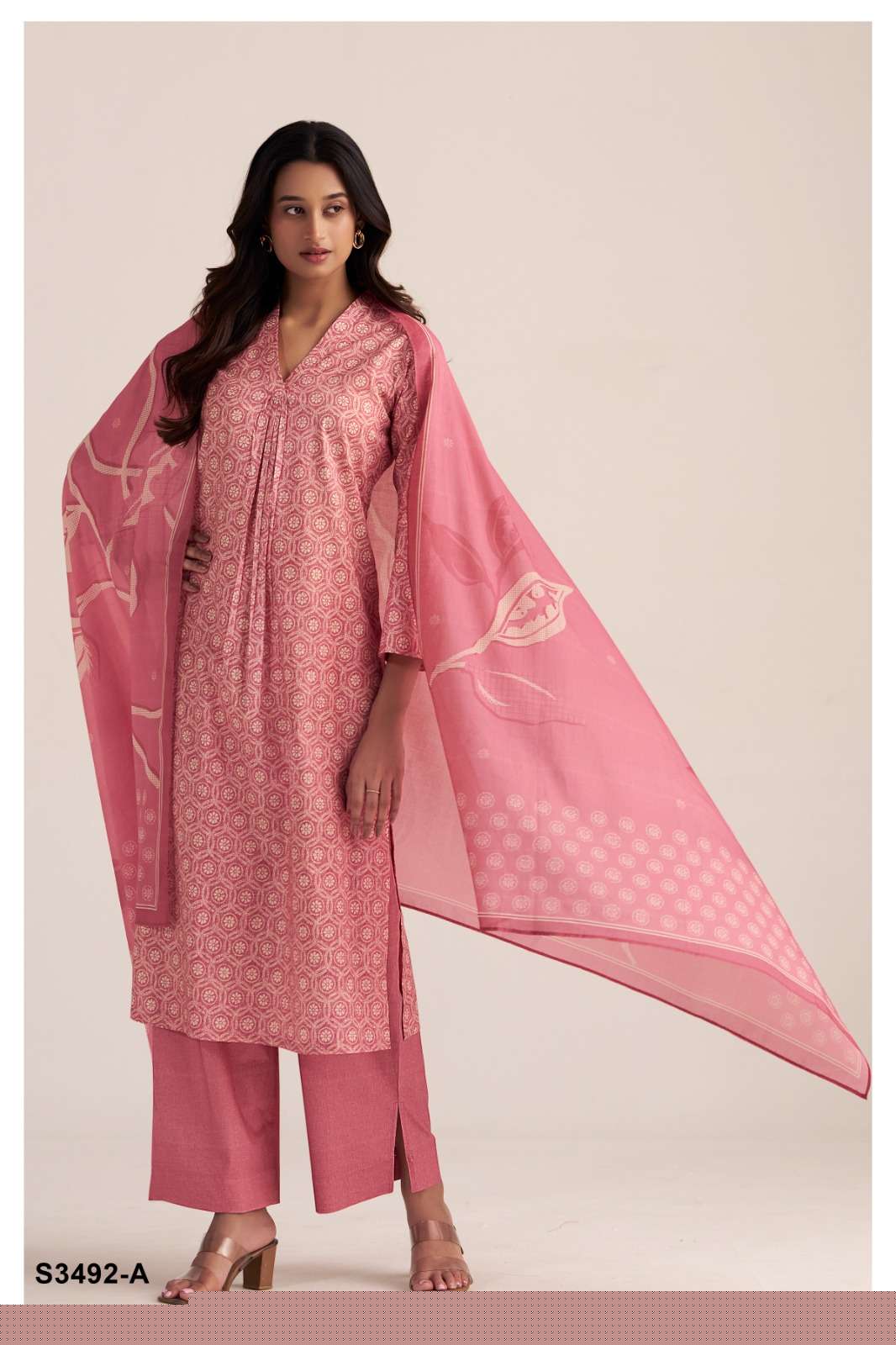 GANGA FASHION LENNON S3492-A TO S3492-D SERIES PURE COTTON PRINTED DRESSES-00252