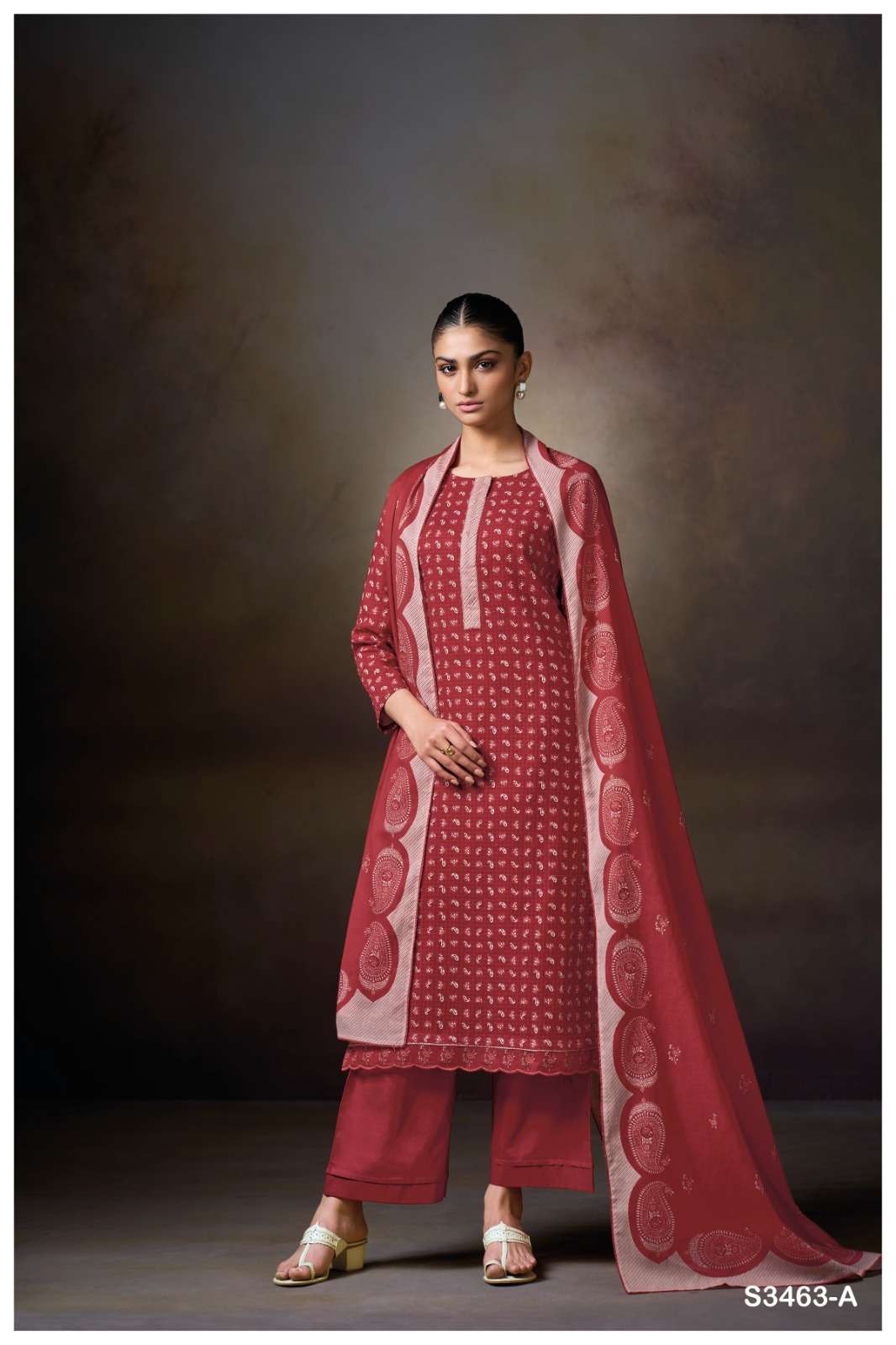 GANGA FASHION NATYAHA S3463-A TO S3463-C SERIES PURE COTTON PRINTED DRESSES-00252