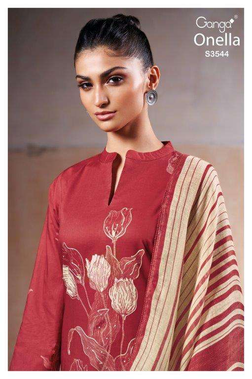 GANGA FASHION ONELLA S3544-A TO S3544-D SERIES PURE COTTON PRINTED  DRESSES-00252