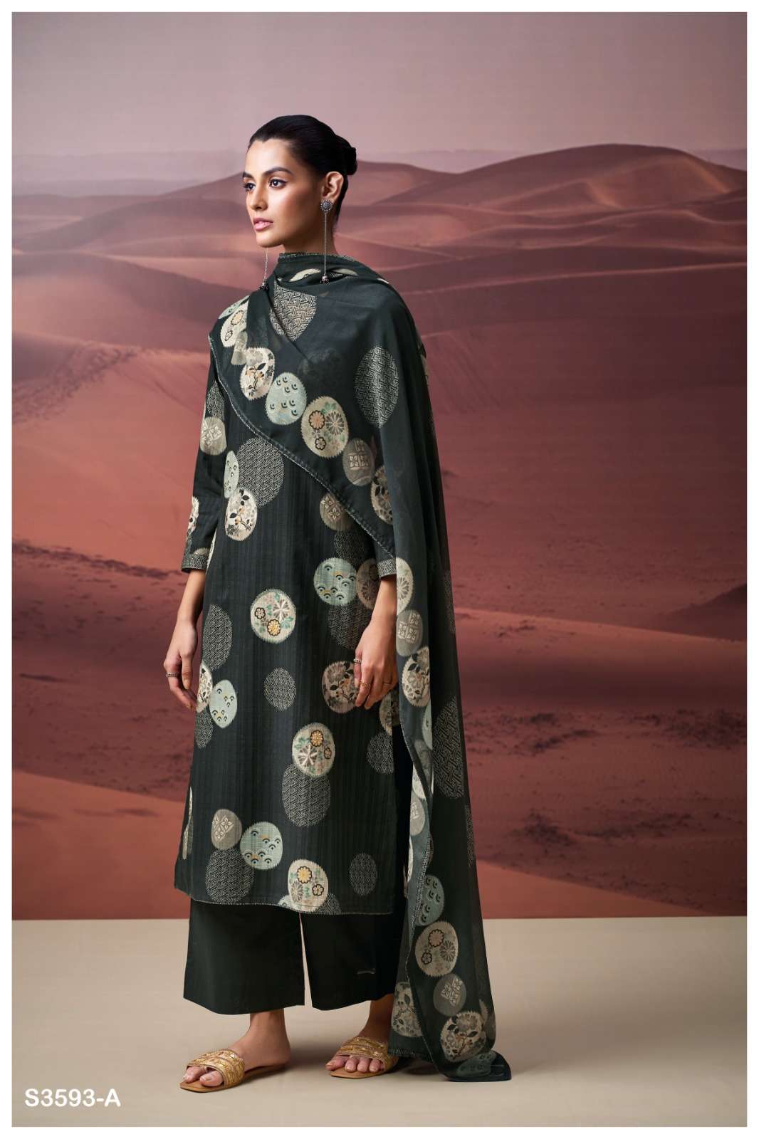 GANGA FASHION PRACHITI S3593-A TO S3593-D SERIES PURE COTTON PRINTED DRESSES-00252