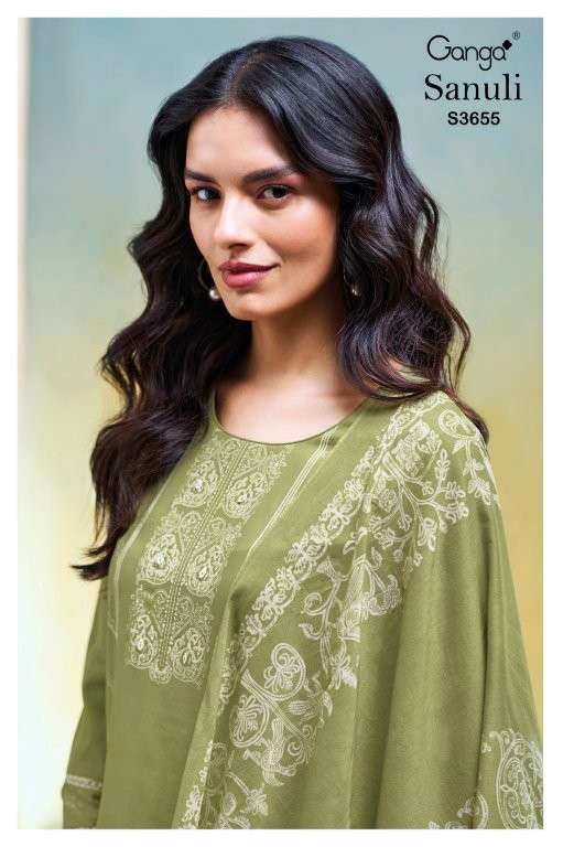GANGA FASHION SANULI S3655-A TO S3655-D SERIES PURE COTTON PRINTED DRESSES-00252