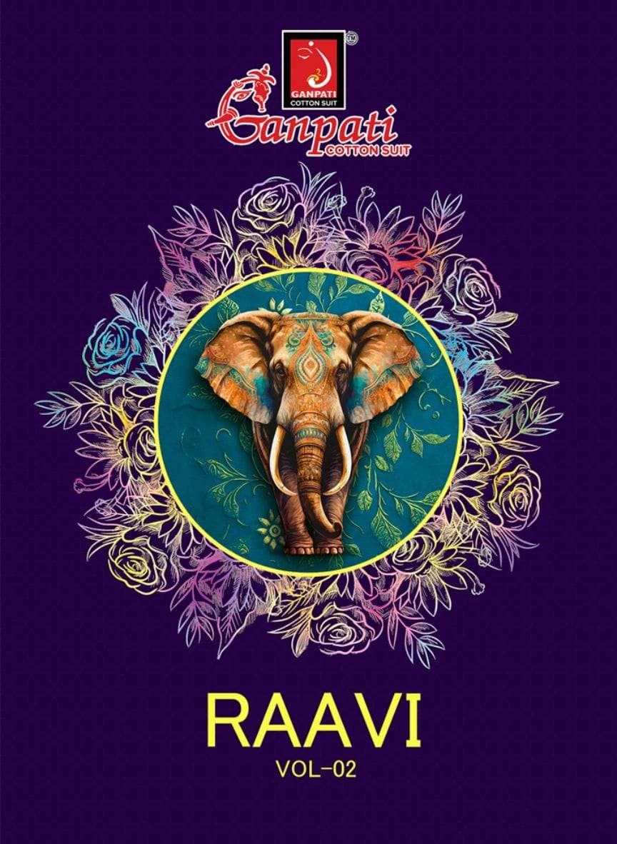 GANPATI RAAVI VOL-2 201 TO 206 SERIES PURE COTTON PRINTED DRESSES-00015