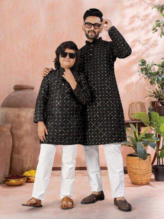 GOLDEN MIRROR COMBO BY ASLIWHOLESALE DESIGNER PURE HEAVY SOFT SILK MENS WEAR KURTA PAJAMA -00036
