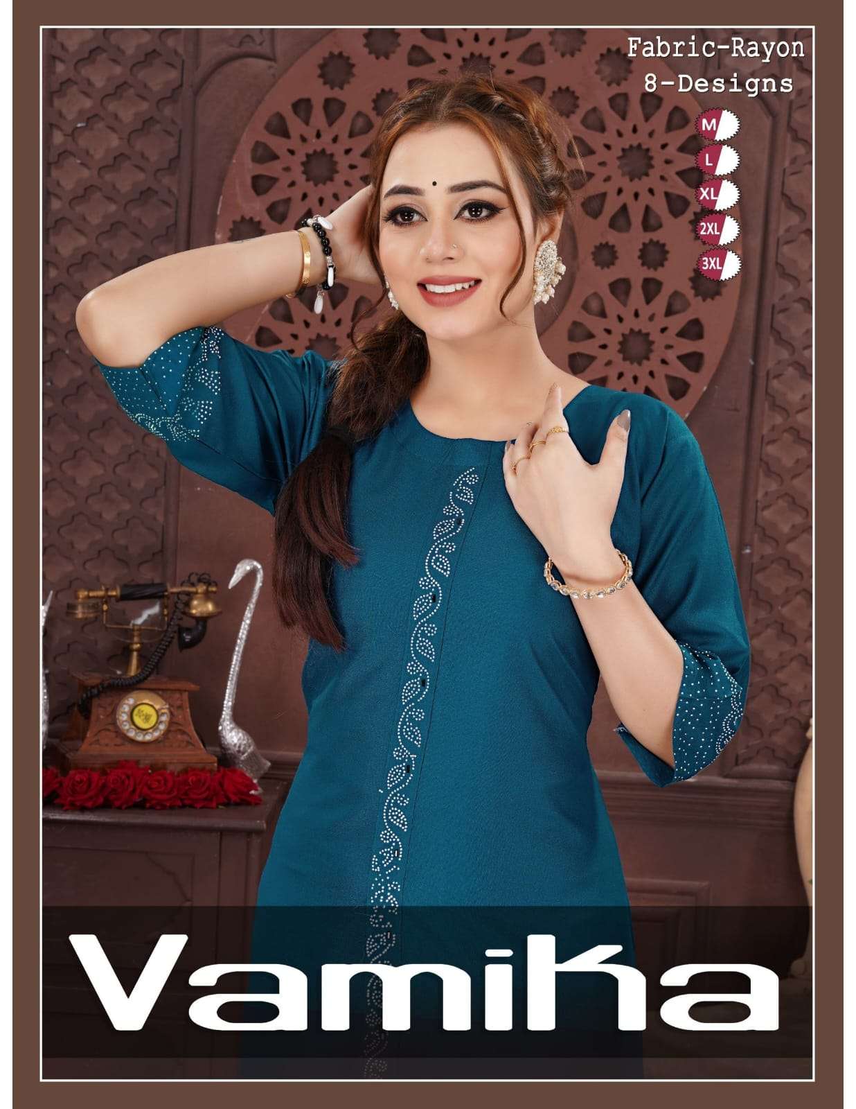 GOLDEN VAMIKA BY ASLIWHOLESALE DESIGNER PURE RAYON EMBROIDERY DRESSES-00093