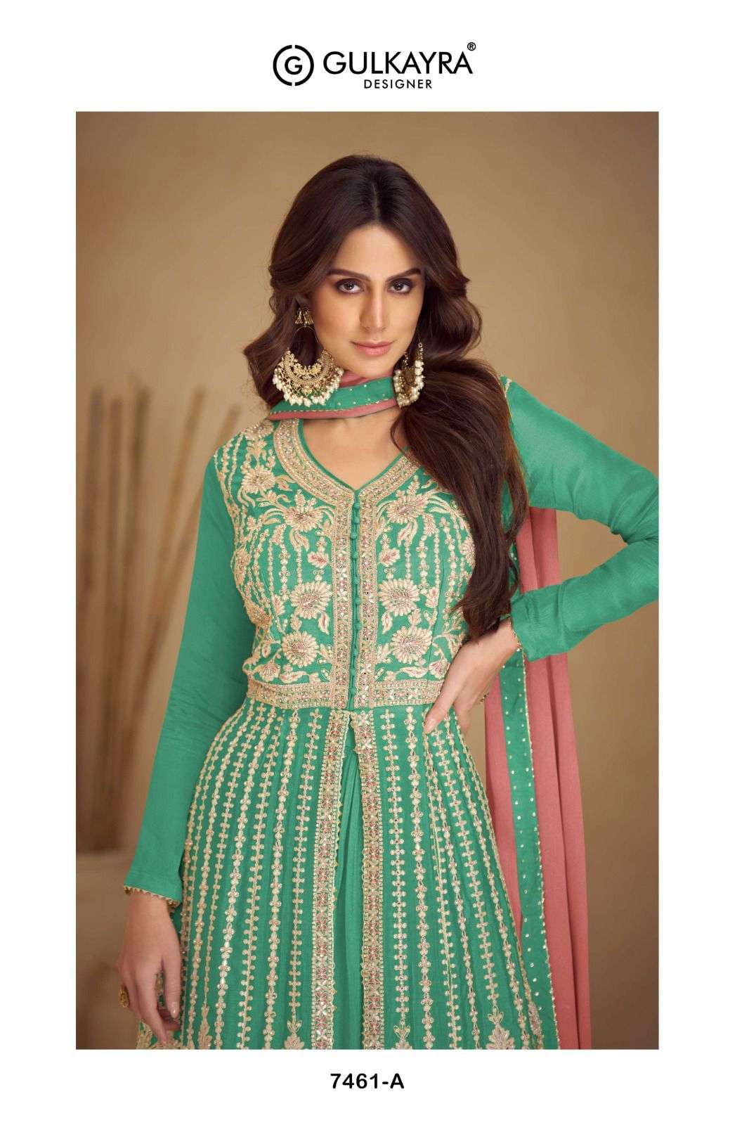GULLKAYRA KASHVI 7461-A TO 7461-C SERIES PURE CHINON EMBROIDERY DRESSES-00028