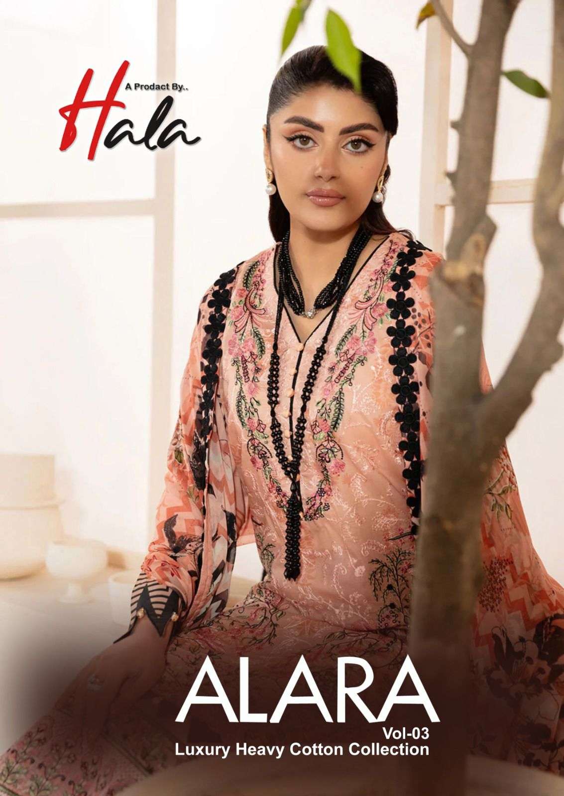 HALA ALARA VOL-03 PURE HEAVY LAWN COTTON PRINTD PAKISTANI DRESSES-00011