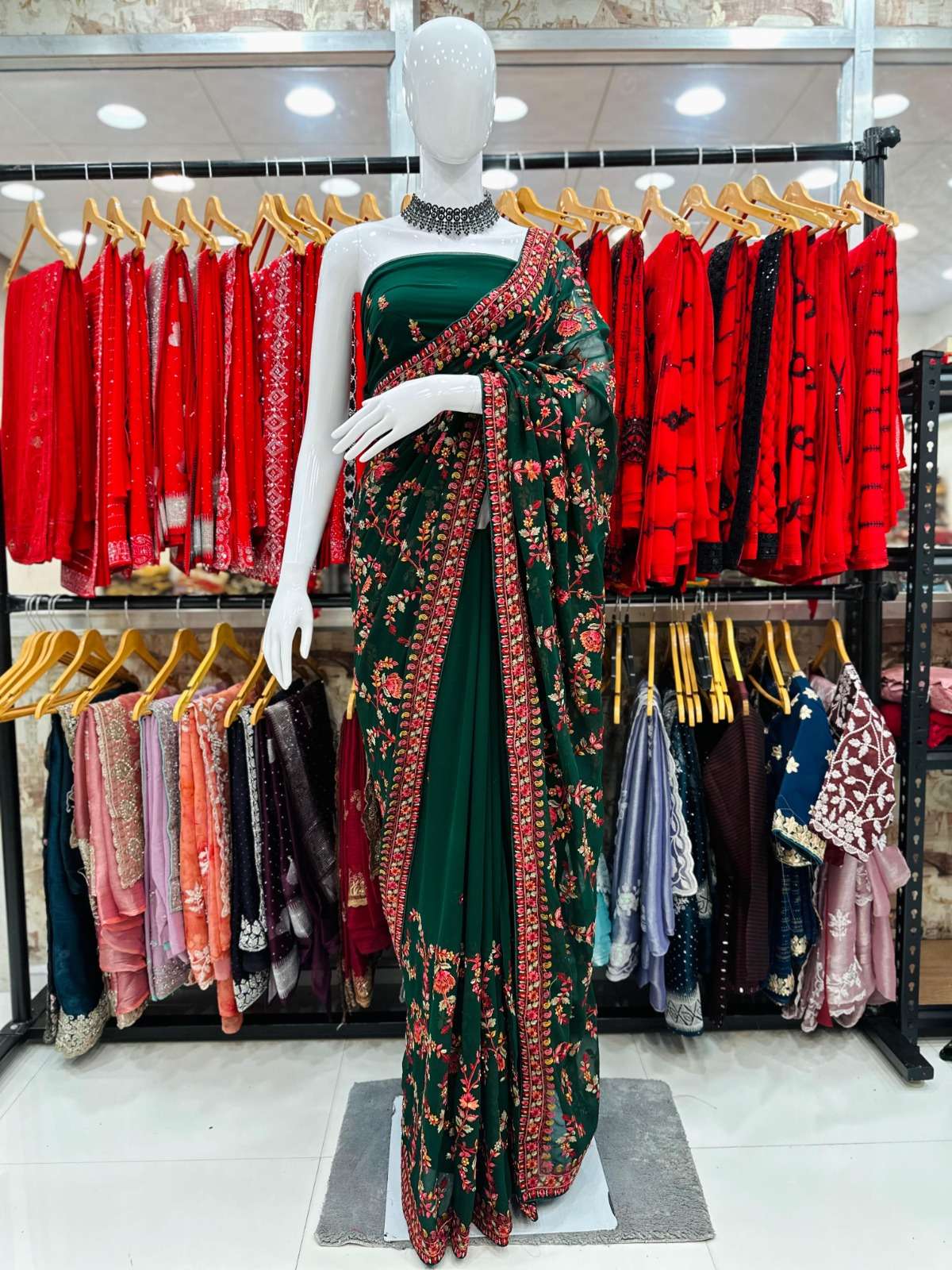 HARIOM BY ASLIWHOLESALE DESIGNER SOFT FANCY 60 GRAM WORK SAREES-00103