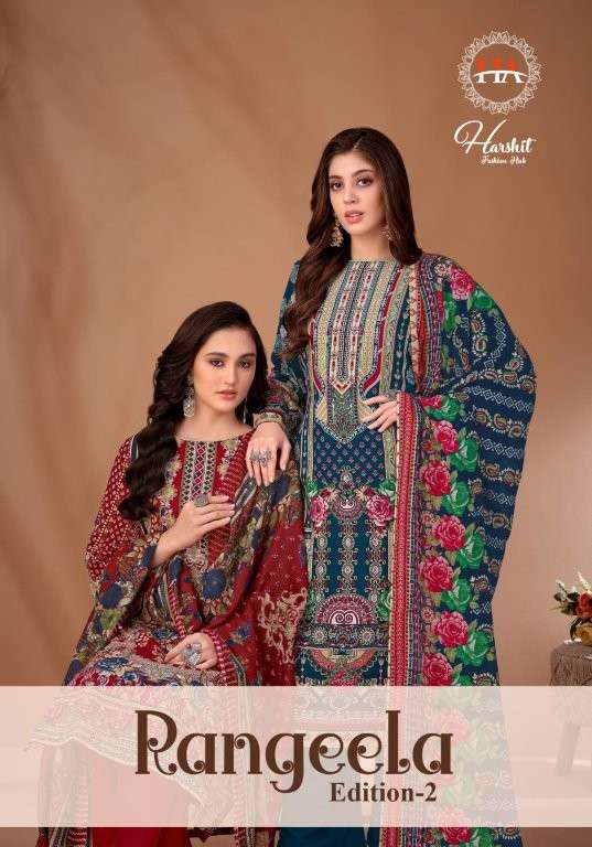HARSHIT FASHION HUB RANGEELA VOL-02 PURE VISCOSE RAYON PRINTED PAKISTANI DRESSES-00201