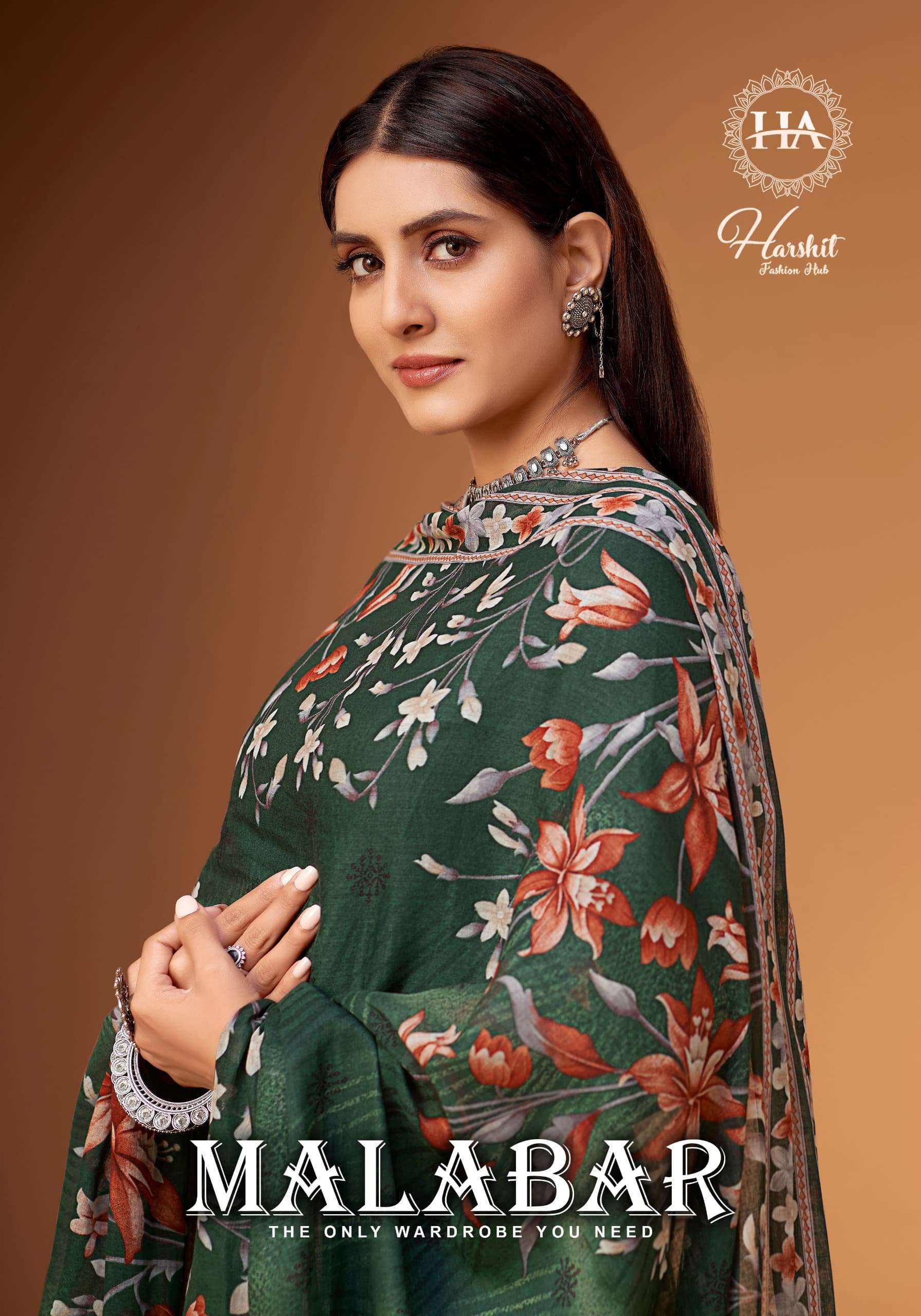 HARSHIT FASHION MALABAR 1936-719-01 TO 1936-719-06 SERIES PURE COTTON PRINTED DRESSES-00201