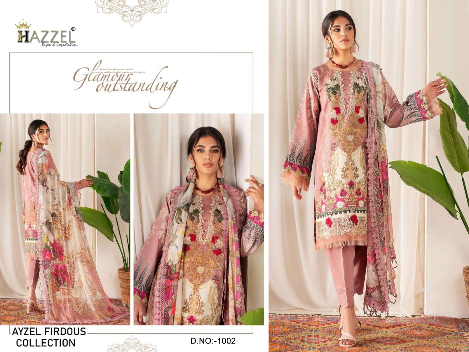 HAZZEL 1002 HEAVY EMBROIDERY COTTON PRINTED PAKISTANI DRESS-00071