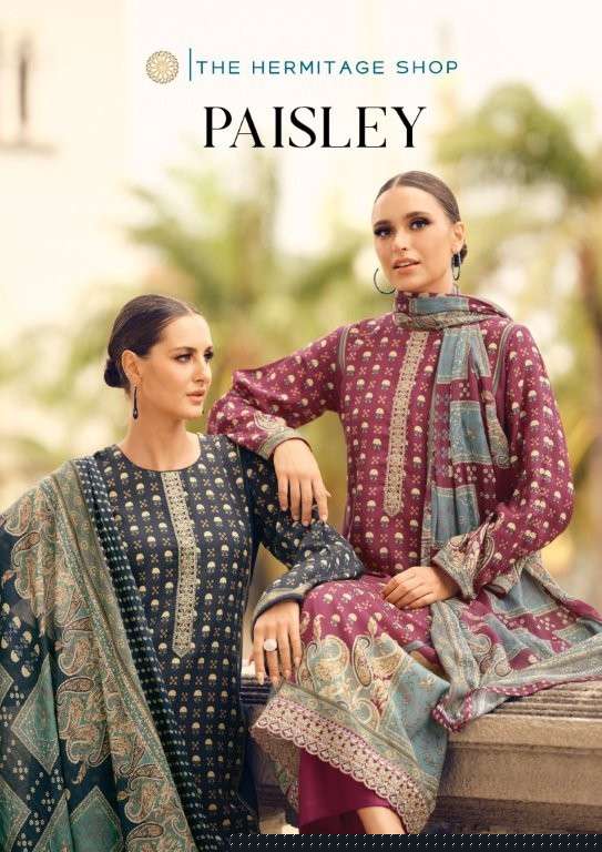 HERMITAGE CLOTHINH PAISLEY PURE HEAVY LAWN PRINTED PAKISTANI DRESSES-00011