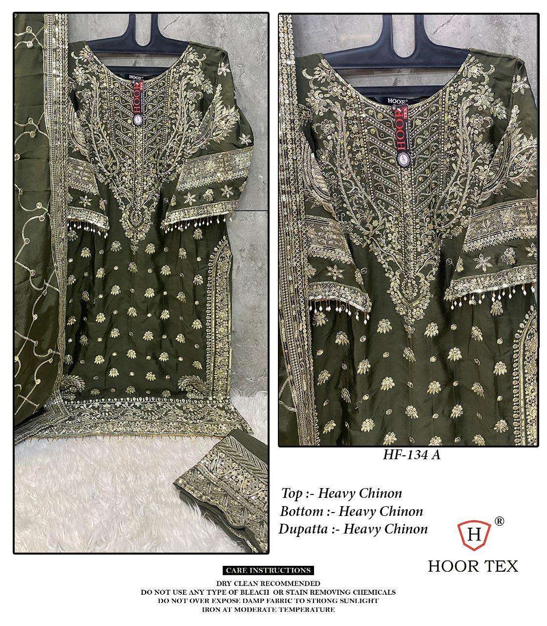 HOOR TEX HF-134 COLOUR PURE HEAVY CHINON EMBROIDERY PAKISTANI DRESSES-00020