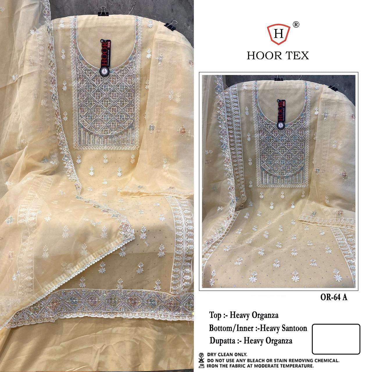 HOOR TEX OR-64 PURE HEAVY ORGANZA EMBROIDERY PAKISTANI DRESSES-00020