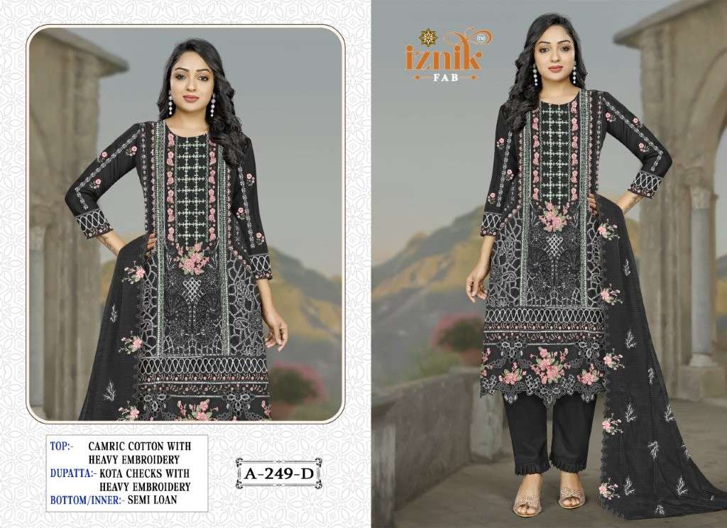 IZNIK FAB IF-249 PURE HEAVY EMBROIDERY CAMBRIC PAKISTANI DRESSES-00011