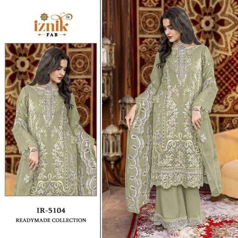 IZNIK FAB IR-5104 COLOUR PURE HEAVY EMBROIDERY ORGANZA PAKISTANI DRESSES-00011