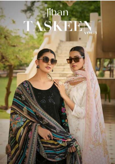 JIHAN TASKEEN VOL-3  PURE HEAVY DESIGNER COTTON EMBROIDERY PAKISTANI DRESSES-00062