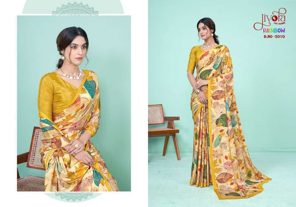 JIVORA RAINBOW PURE SOFT CREPE PRINTED SAREES-00137