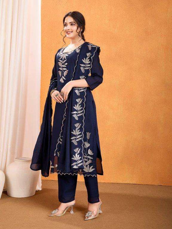 JIYANA BY ASLIWHOLESALE DESIGNER PURE VICJITRA SILK EMBROIDERY DRESSES-00264