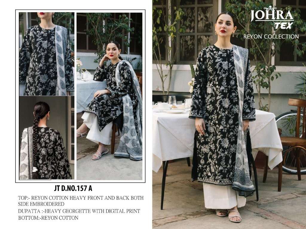 JOHRA TEX JT-157 HEAVY EMBROIDERY RAYON COTTON PAKISTANI DRESSES-00071
