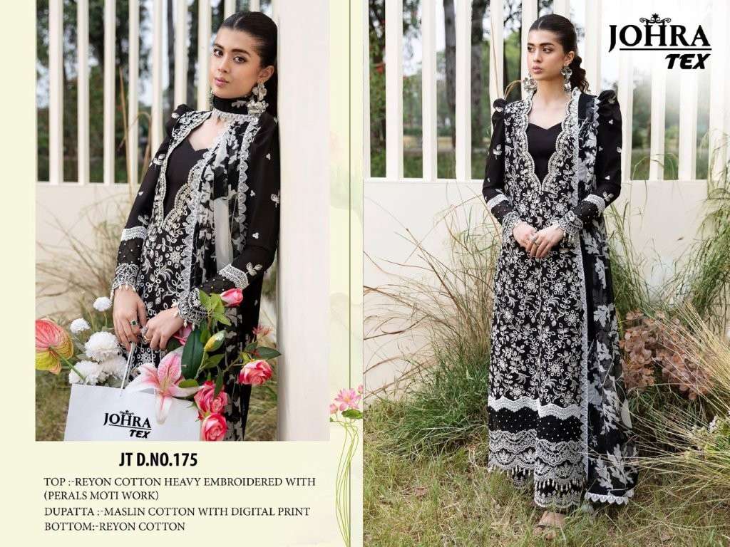 JOHRA TEX JT-175 HEAVY EMBROIDERY RAYON COTTON PAKISTANI DRESS-00071