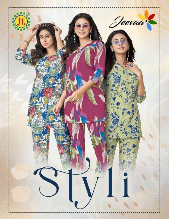 JT TEXTILE STYLI VOL-1 1001 TO 1010 SERIES PURE COTTON PRINTED CO-ORD SET-00015