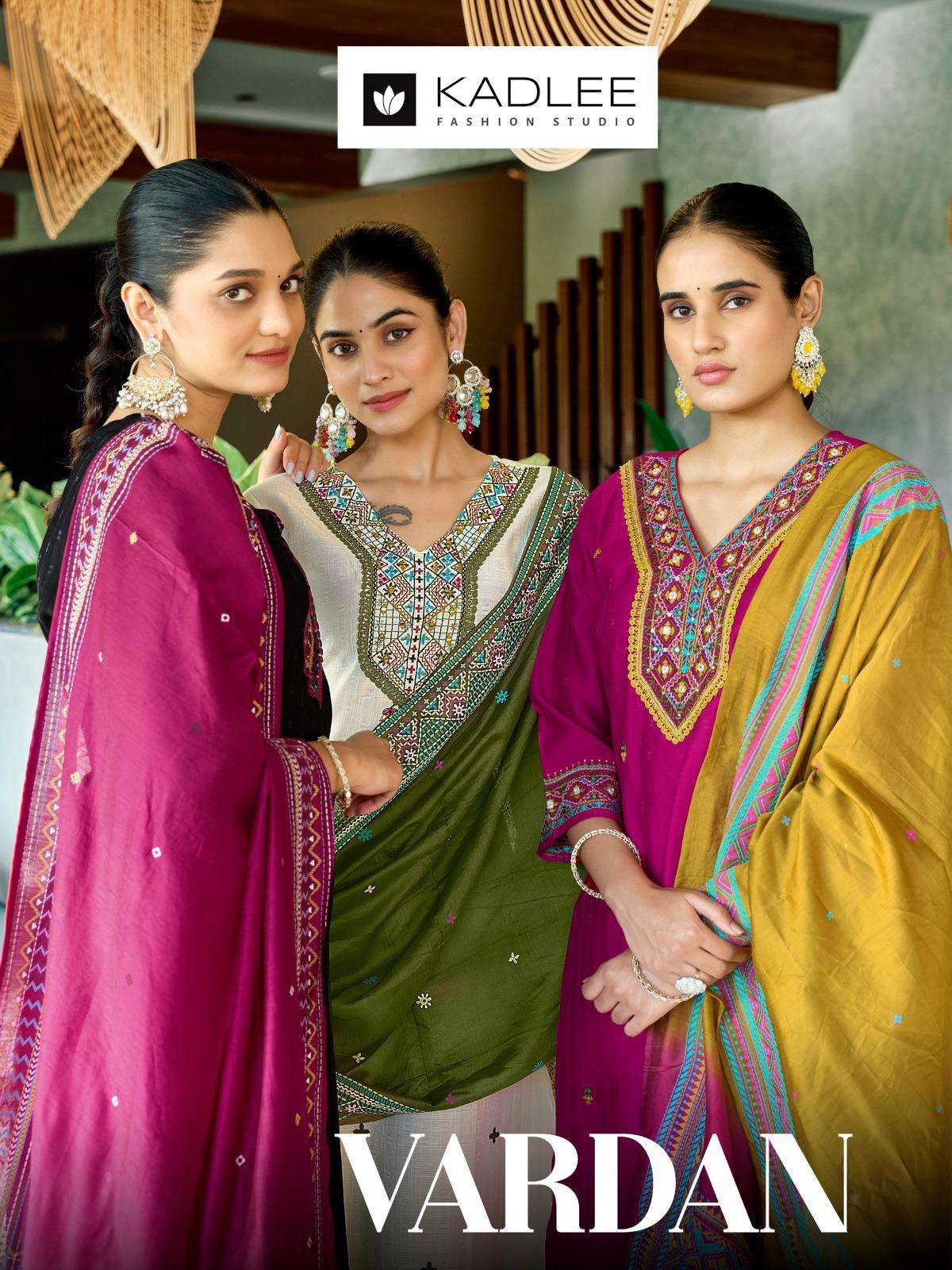 KADLEE VARDAN 3001 TO 3004 SERIES PURE VISCOSE EMBROIDERY DRESSES-00014