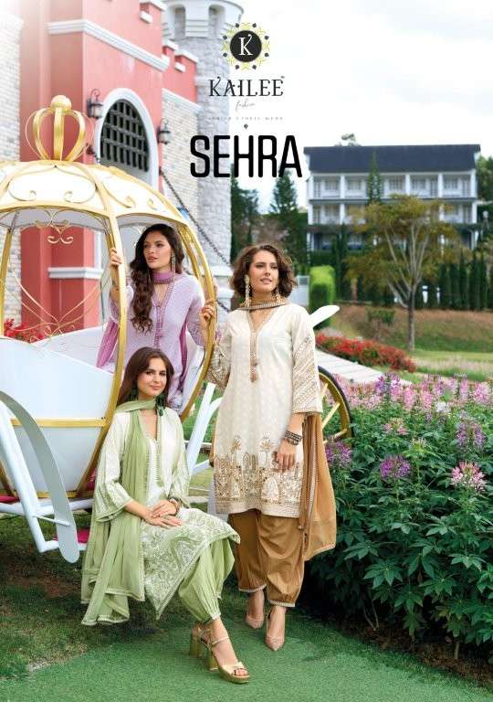 KAILEE SEHRA 44301 TO 44303 SERIES PURE COTTON EMBROIDERY PAKISTANI DRESSES-00011