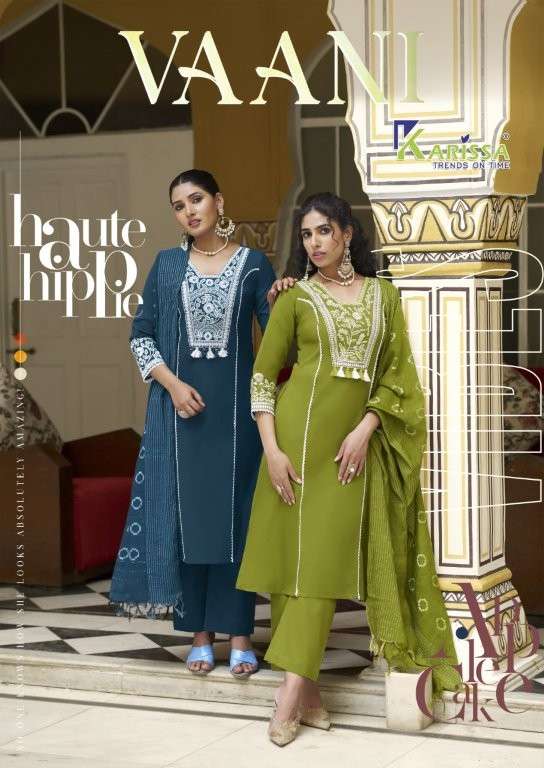 KARISSA VAANI  1001 TO 1004 SERIES PURE LINEN EMBROIDERY DRESSES-00014