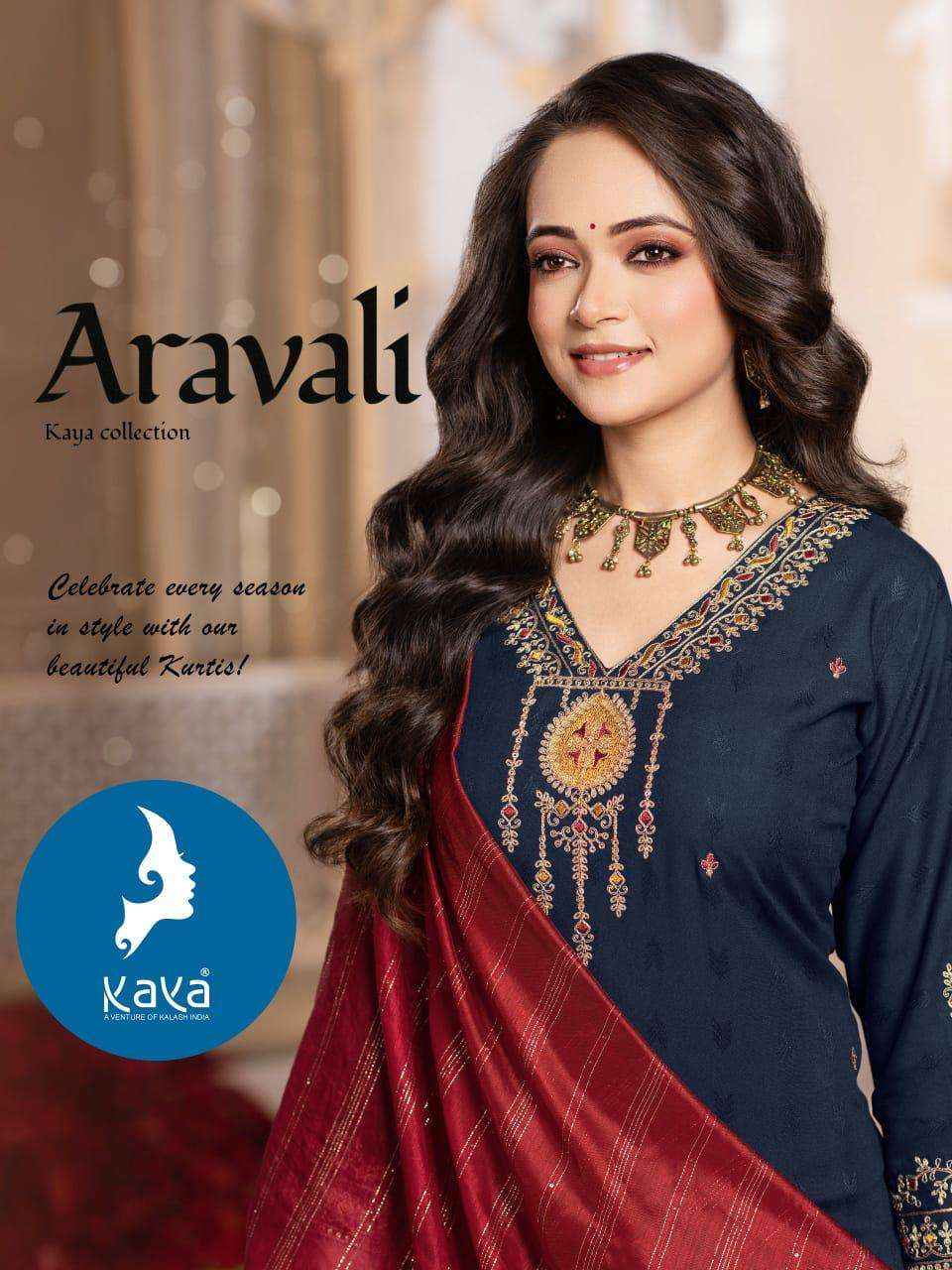 KAYA ARAVALI PURE RAYON EMBROIDERY DRESSES-00014