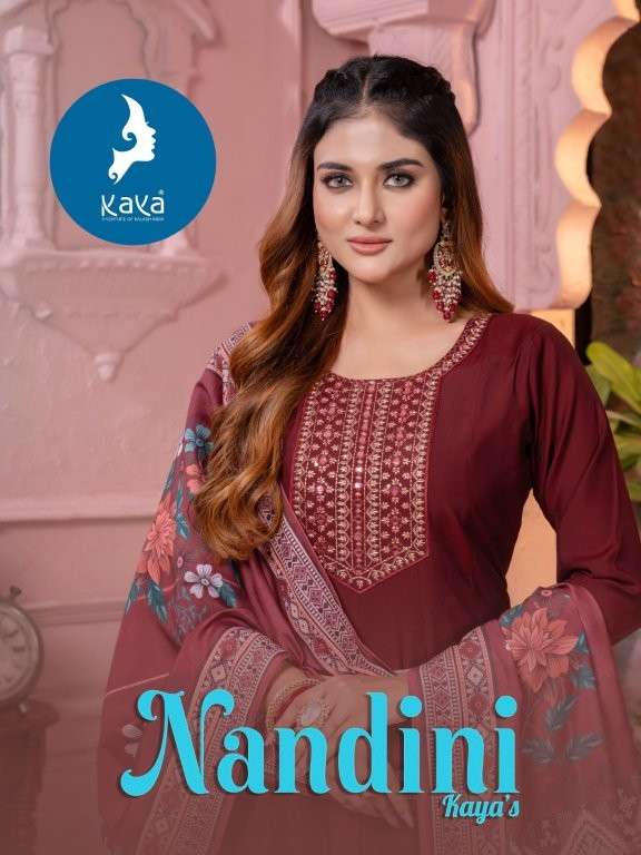 KAYA NANDINI PURE HEAVY ROMAN SILK DRESSES-00014